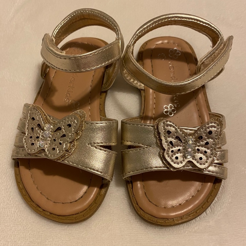 Gold butterfly sandals